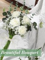 Juego De 30 Piezas De Flores Artificiales Para Novia Arco Iris De Plástico Para Decoración De Boda Jardín Mesa De Comedor Y Fiestas En Casa Estilo Peonia - details 13