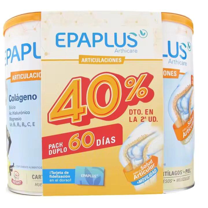 EPAPLUS ARTHICARE COLÁGENO+SILICIO+AC.HIALURÓNICO+MAGNESIO+VIT.SABOR VAINILLA 2X328G