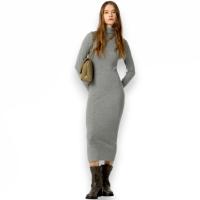 Vestido Tiffosi Chloe Mujer | Midi Gris Acero Cuello Alto Manga Larga | Viscosa Poliéster Poliamida Comodidad - details 3