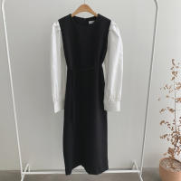 Vestido Wrap Vintage REALEFT Para Mujer Con Cinturón Manga Larga Cuello Redondo Adecuado Para Oficina Estilo Elegante Talla Regular Longitud De Pierna - details 28