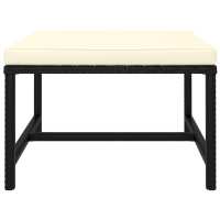 vidaXL Reposapies seccional con cojín de ratán sintético Gris, Negro, Conjunto Terraza Muebles Jardín Exterior Juego de Muebles de jardín Mueble Jardín Exterior Muebles de Salon Exterior - details 0