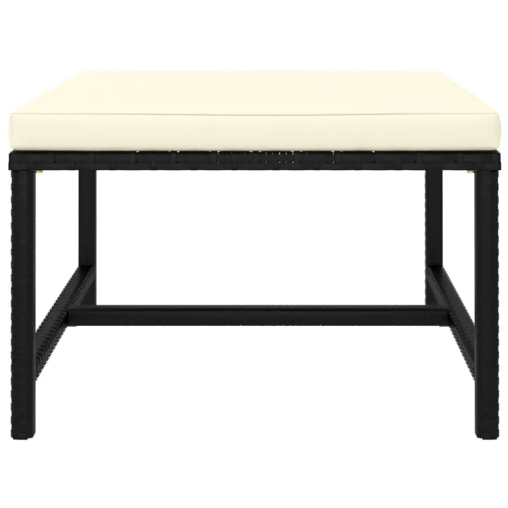 vidaXL Reposapies seccional con cojín de ratán sintético Gris, Negro, Conjunto Terraza Muebles Jardín Exterior Juego de Muebles de jardín Mueble Jardín Exterior Muebles de Salon Exterior - 1