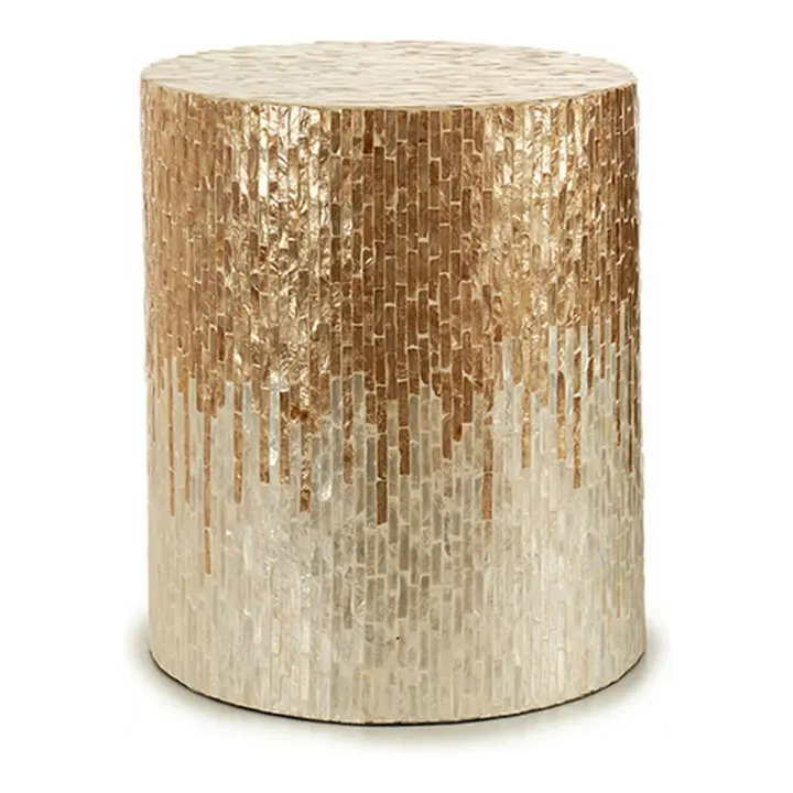 Banqueta Dorado Plateado Blanco Beige Nácar Aglomerado - 1