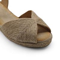 Calzados soraia, Sandalia de antelina y plataforma de yute, espardeñas de cuña, para mujer. - details 0