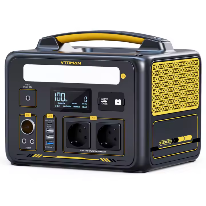 VTOMAN JUMP 600X Estación de Energia Portátil kit supervivencia 72 horas, generador de luz inverter electrico solar portatil,299Wh, Salida de 600W, Capacidad Expandible de 939Wh, 9 Puertos, PD 60W USB-C，supervivencia grupo electrogeno - 1