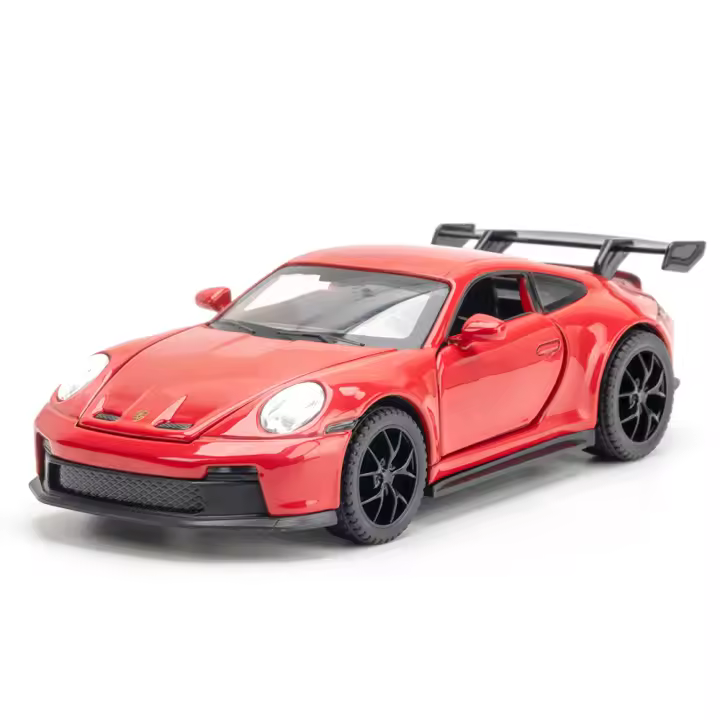 Coche De Deportes 911 GT3 a Escala 1/32 Con Sonido Luz Y Función Retroceso Puertas Abiertas Juguetes De Metal Para Niños - 1