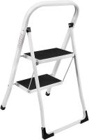 Escalera Plegable de Acero 2 Peldaños Carga 150kg para Cocinas y Exteriores - Compacta y Resistente - details 2