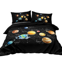 Juego De Cama Galaxia Planetario 3 Piezas Cubierta De Edredón Tema Astronómico Para Adolescentes Poliéster Moderno Para Todas Las Estaciones - details 3