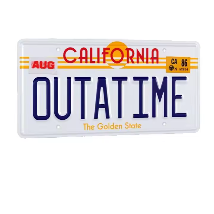 Réplica Matrícula “OUTATIME” DeLorean – Back to the Future – Doctor Collector - 1