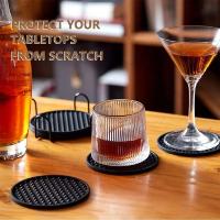 5 Pcs Cojines De Bebida De Silicona Con Portajugares Resistente Al Calor Tapete De Secado Para Vaso Protector De Mesas Antideslizante Para Bebidas - details 1
