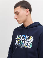 Jack & Jones Pack 2 Sudaderas con capucha Hombre Mod JJGEPLASS Color Iceberg Green y Sky Captian Logo estampado Moda Casual Informal ideal OTOÑO INVIERNO REF 279119 - details 9