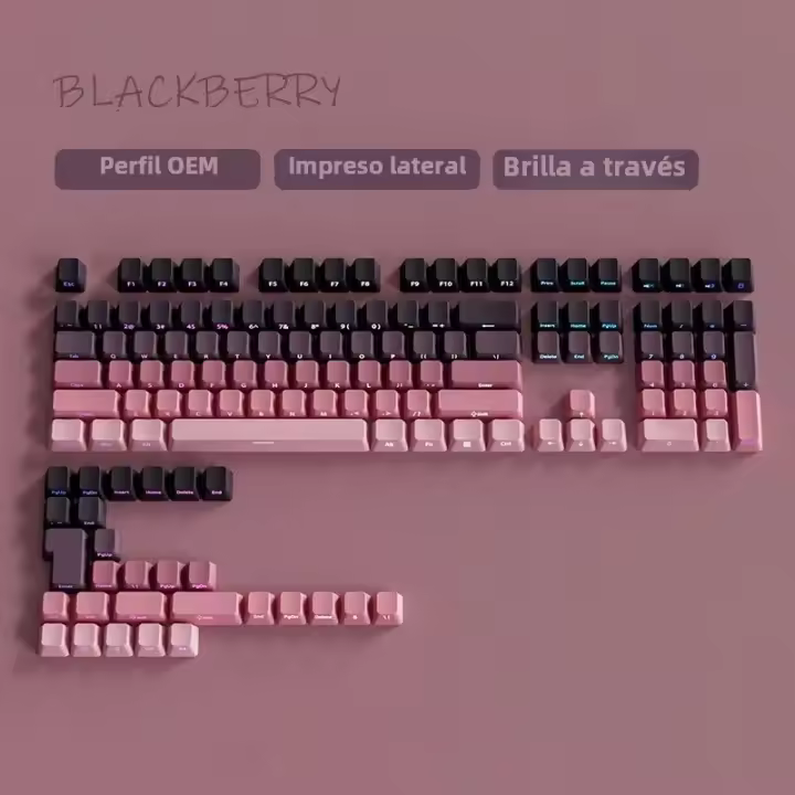 Juego De Teclas PBT Doble Fotocopia Grey 133 Teclas Para Teclado Mecánico Personalizado MX Switch Iluminación Por Traslucidez - 1