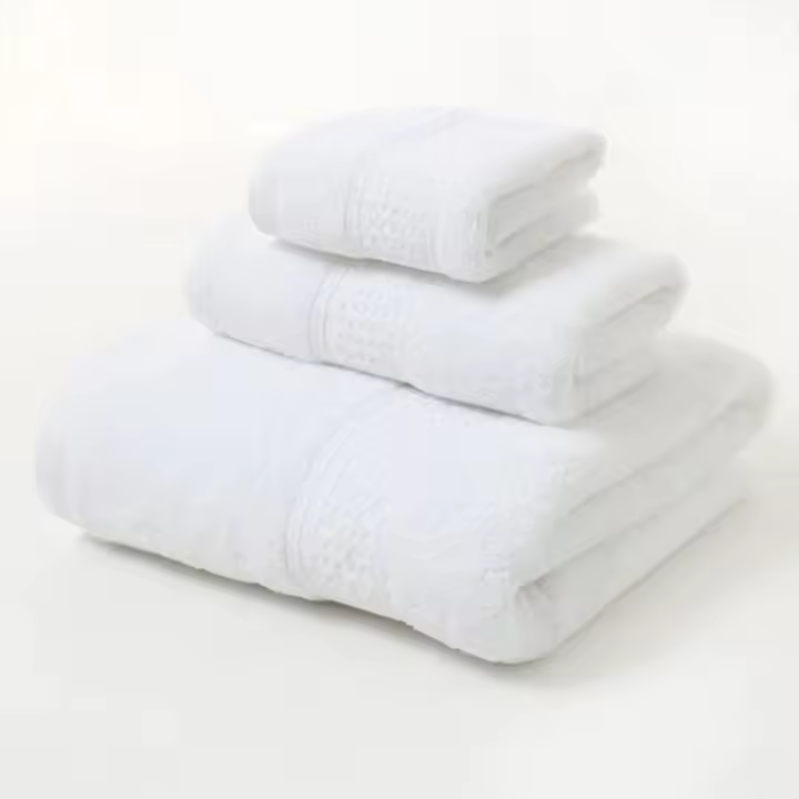 Juego de toallas de algodón de lujo para el hogar, Set de 3 piezas, Ultra suave, altamente absorbente, incluye 1 toalla de baño, 1 toalla de mano, 1 paño - 1