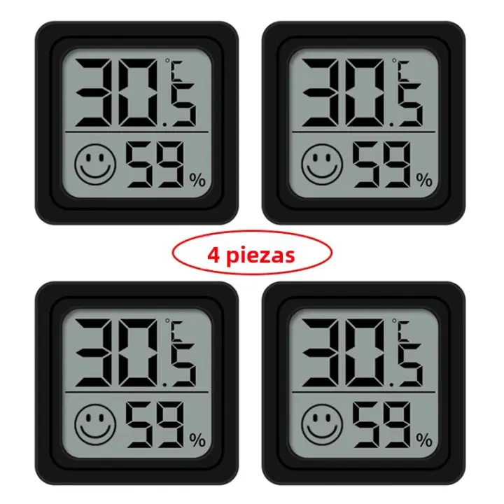 4pcs Termómetro Higrómetro Digital Individuales Monitoreo Electrónico De Temperatura Y Humedad LCD Para Interior Y Exterior Ideal Para Habitaciones Bebés - 1