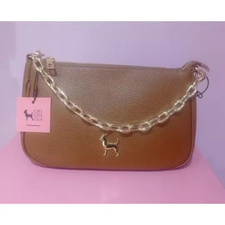 Bolso Chiguagua piel marrón Chain, Ref: CHB232012-1 - 1