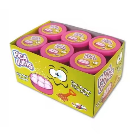 PICA GUMS FRESA CHICLES CON PICA PICA 24 TARRINAS SIN GLUTEN - 1