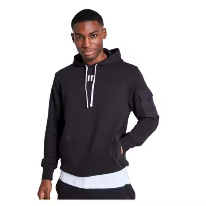 WOVEN POCKET HOODIE 11D3308 001 - 1
