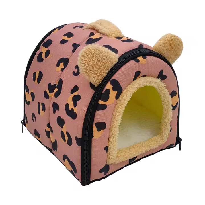 Casa De Mascotas Plegable Confortable Para Todas Las Estaciones Cama Para Gatos Y Perros Con Almohadilla Desmontable Y Lavable Tamaño Grande Para Mascotas Pequeñas Y Medianas - 1