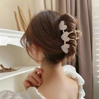 Pinza Para El Cabello De Metal Con Strass Y Perlas Corazones Grandes Para Niñas Pinza De Gran Tamaño Estilo Moda Decorativa Para Todas Las Estaciones - details 8
