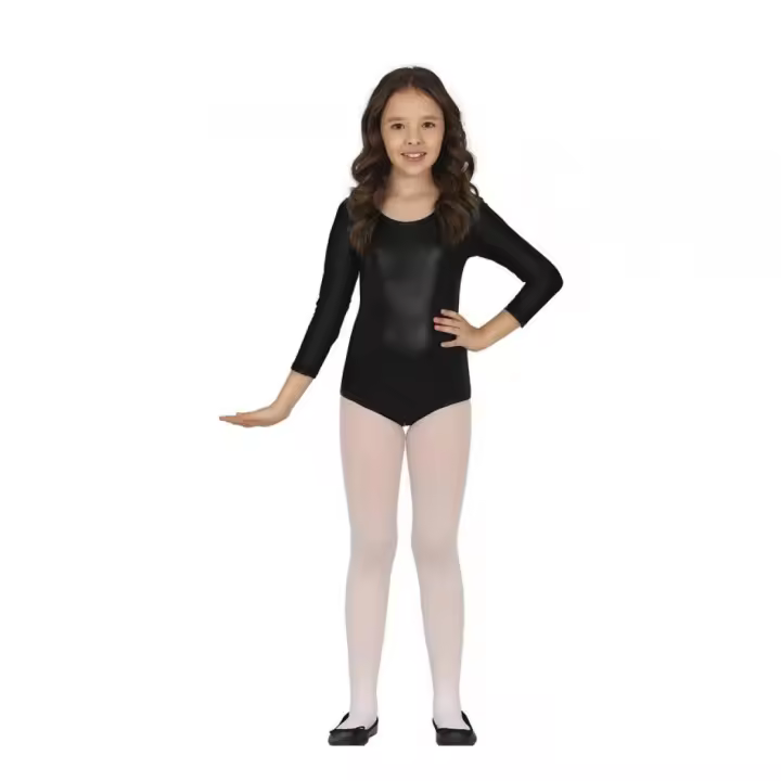 Guirca Body o Maillot Negro Metalizado manga larga para niños - 1
