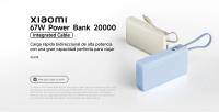 Xiaomi 67W Power Bank 20000 (Integrated Cable) - Azul Hielo, Pantalla Digital, Carga 67W/65W, Cable USB-C, 3 Puertos, Gran Capacidad - details 0