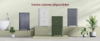 VASAGLE Mueble de Baño, Armario de Baño, Armario de Cocina, Armario Almacenaje con 4 Puertas, Estantes Regulables, 30 x 60 x 110 cm, Gris Pizarra / Blanco/ Verde Bosque - details 3
