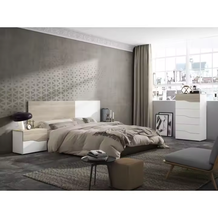 Pack muebles dormitorio Couple en color Sahara y blanco - 1