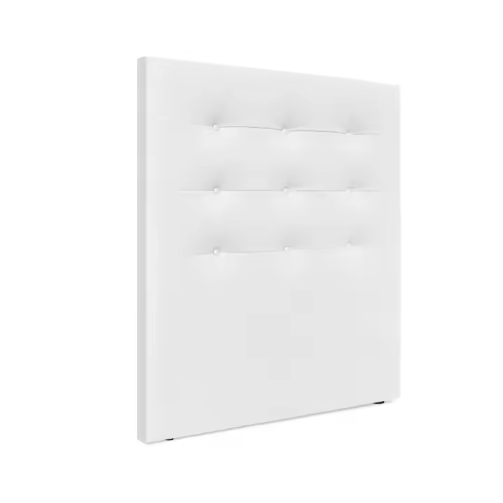DHOME Cabecero Capitoné hasta el Suelo Cabezal 8cm tapizado ACUALINE Tela y Polipiel para Cama Dormitorio (Blanco Polipiel) - 1