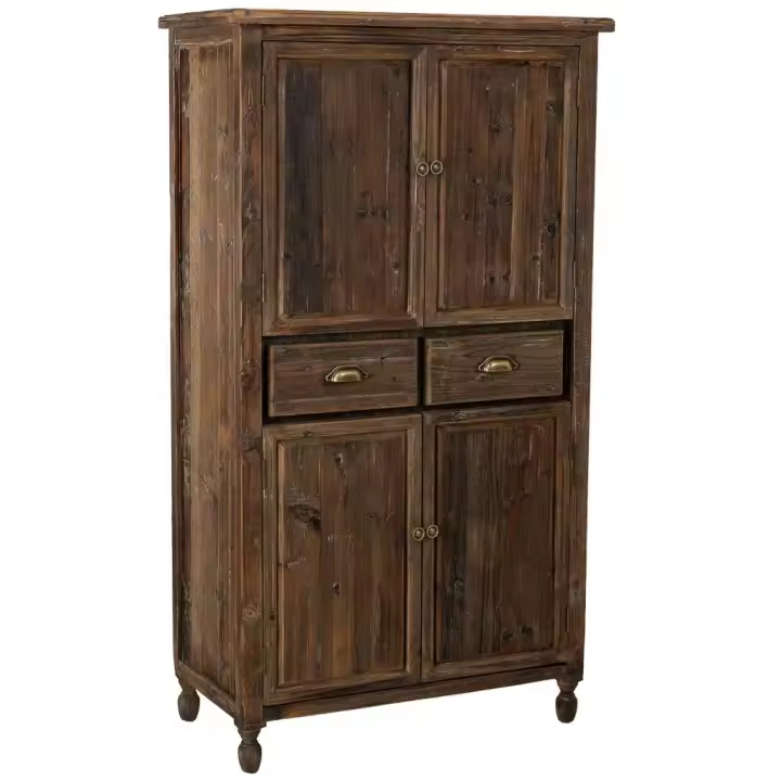 Armario de madera con 4 puertas y 2 cajones 90x45x160h cm - 1