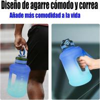 Botella de Agua Deportiva, 1.8L/63 OZ, a Prueba de Fugas, sin BPA, con Marcador de Tiempo, Reutilizable para Atletismo, Ciclismo, Gimnasio, Oficina, Viajes al Aire Libre (Degradado_Azul) - details 4