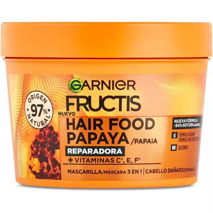 Garnier Fructis Hair Food Papaya Mascarilla Reparadora para Cabello Dañado 390ml - 1
