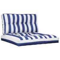 vidaXL Cojines para sofá de palets 2 piezas tela 80 x 80 x 12 cm Color Azul y blanco,  Negro y blanco,  Verde y rosa y mas Cojín Decorativo de Asiento Cojines de muebles de salon - details 4