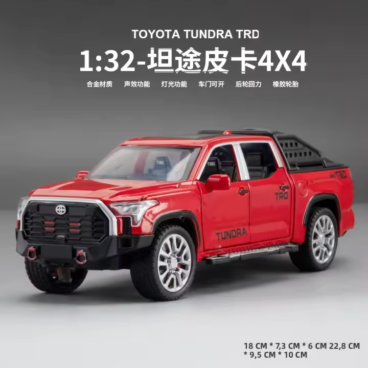 Toyota Tundra Pickup Truck 1:32 Modelo De Coche De Metal Diecast Con Sonido Y Luz Vehículo De Transporte Off-road A873 Juguete Educativo Para Niños - 1
