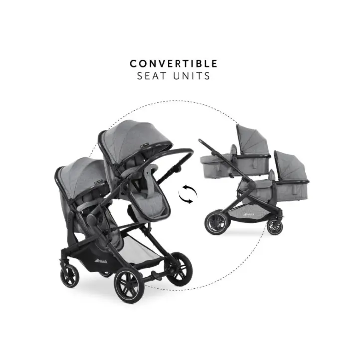 HAUCK Carro gemelar tandem ATLANTIC TWIN melange grey de Hauck - 1