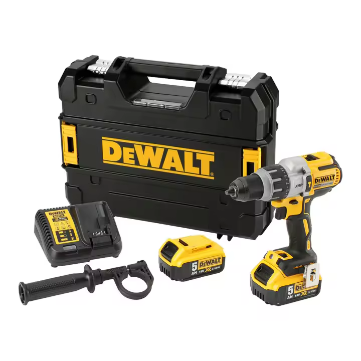 Taladro percutor sin escobillas xr 18v xrp 13mm 95nm con 2 baterías li-ion 5ah y maletín tstak dcd996p2-qw dewalt - 1