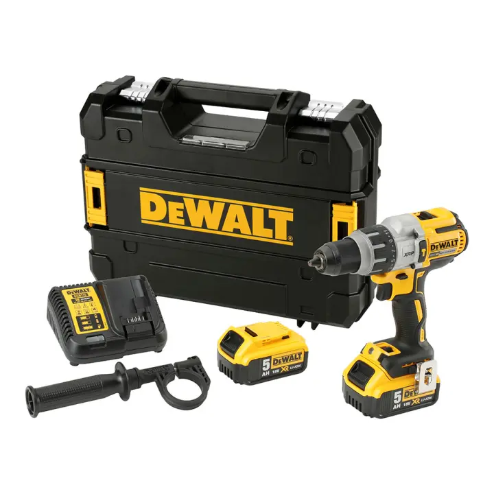 Taladro percutor sin escobillas xr 18v xrp 13mm 95nm con 2 baterías li-ion 5ah y maletín tstak dcd996p2-qw dewalt - 1