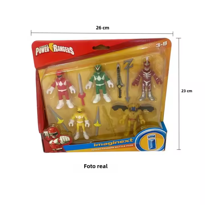 Figuras De Acción Imaginext Power Rangers Verde Amarillo Rojo Goldar Lord Zedd Héroes Y Villanos Con Armas Modelos De Juguetes - 1