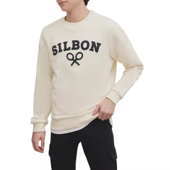 Sudadera silbon raqueta media crema - 1
