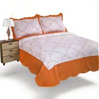KingnetStore - Colcha Bouti Bordada Acolchada, Colcha Cubre Cama 100% Poliéster. Fina, Extra Suave y Ligera. Ideal para Primavera Verano Entretiempo, Con Funda Cojín Almohada, Elegancia y Suavidad con un Diseño Floral. Para Cama de 90 105 135 150 CM - details 1