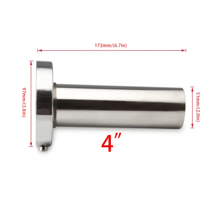 Silenciador De Escape Para Coche Universal De Acero Inoxidable Redondeado De 3.5 Pulgadas/4 Pulgadas/4.5 Pulgadas Removible - 1