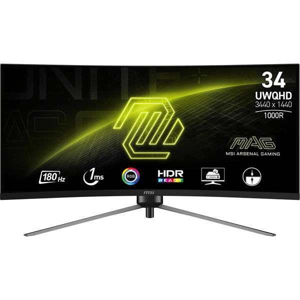 MONITOR MSI MAG 345CQR 34" VA 3440 x 1440 HDMI 1MS 180HZ CURVO