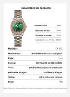 Reloj De Mujer CHENXI Lujo Con Rhinestone Resistente Al Agua Y Luz Luminosa Cuadrado Reloj De Pulsera De Cuarzo Para Damas - details 8