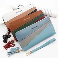 Cartera Larga Para Mujer Con Cremallera De Cuero Tres Colores Moda Monedero Bolso De Mano Con Compartimento Para Tarjetas - details 16