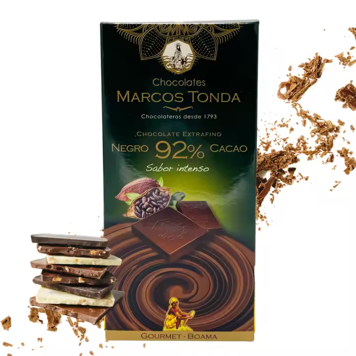 Chocolates Marcos Tonda – Pack 7 uds | Chocolate Negro 92% Artesano | Chocolate Negro 100g X 7 | Chocolate 92% De Cacao | Chocolates Originales Para Regalar - 1