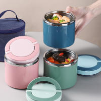 Termo Insulada De Acero Inoxidable 630/1000ML Juego De Almuerzo Portátil Contenedor Térmico Para Sopa Y Comida Bento Ecológico - details 1