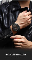 Reloj De Cuarzo Para Hombre POEDAGAR Lujo Casual Impermeable Con Luminiscencia Cuero Militar Deportivo Cronógrafo Fecha - details 6