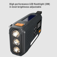 Radio De Emergencia Solar Con Manivela Portátil 2000mAh DAB/FM/Bluetooth Linterna De Lectura De 4 Maneras Para Supervivencia - details 7