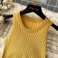 Vestido Midi Bodycon A-Line De Mujer Sin Mangas Patchwork Tejido Long Sundress Malla Elástica Estilo Callejero Verano 2024 - details 13