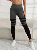Leggings Deportivos Para Mujer Con Detalle Rayado High Waisted Sin Costuras Slimming Para Gimnasio Yoga Activewear - details 0