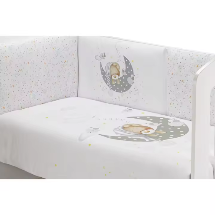 Edredón Cuna y Chichonera  Modelo Bear Sleeping gris  Interbaby - 1